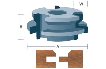 Image of Roman Carbide 3/4in V-Paneling Set 3/4in Bore DC2122