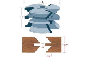 Image of Roman Carbide Stile Rail Bead Cove Set for Entry Door 3/4in Bore DC2173