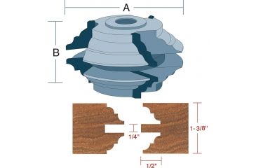 Image of Roman Carbide Stile Rail Bead Cove Set for Passage Door 3/4in Bore DC2168