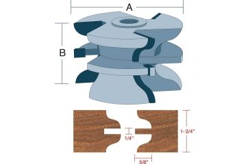 Image of Roman Carbide Stile Rail Ogee Set for Entry Door 3/4in Bore DC2171