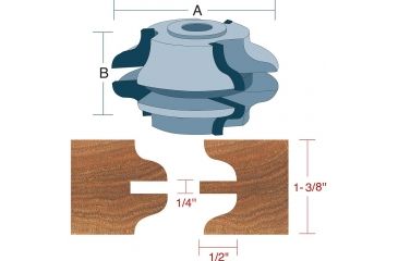 Image of Roman Carbide Stile Rail Ogee Set for Passage Door 3/4in Bore DC2166