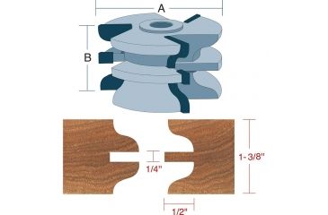 Image of Roman Carbide Stile Rail Ogee Set for Passage Door 3/4in Bore DC2166