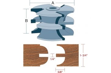 Image of Roman Carbide Stile Rail Quarter Round Set for Entry Door 3/4in Bore DC2172