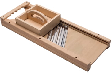 Image of Roots &amp; Harvest Triple Blade Cabbage Cutter, Wood/Stainless, Small, 1347
