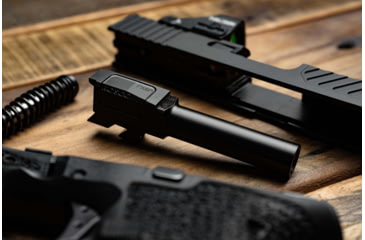 Image of Rosco Manufacturing Bloodline Glock 43X Barrel, 9mm, 3.4in, Pistol, 1-10 Twist, Non-Threaded, Melonite, Black, Black Nitride, BL-G43-9mm-M-STD
