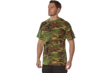 Image of Rothco 100% Cotton Camo T-Shirt - Mens, Woodland Camo, Medium, 60560-WoodlandCamo-M