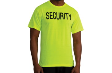 Image of Rothco 2-Sided Security T-Shirt - Men's, Small, Safety Green, 11035-S