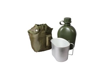 Image of Rothco 3 Piece Canteen Kit With Cover &amp; Aluminum Cup, Olive Drab, 1140-OliveDrab