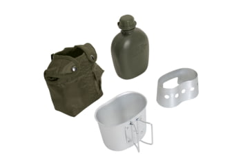Image of Rothco 4 Piece Canteen Kit w/Cover &amp; Aluminum Cup &amp; Stove / Stand, Olive Drab, 1143-OliveDrab