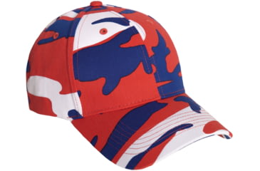 Image of Rothco Adjustable Camo Fatigue Cap 4540, One Size, Red / White / Blue Camo, 3561-RedWhiteBlueCamo-OneSize