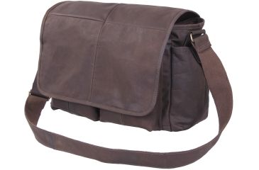 Image of Rothco Brown Leather Classic Messenger Bag, 91480
