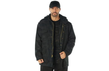 Image of Rothco Camo M-65 Field Jacket, L, Midnight Black Camo, 12072-MidnightBlackCamo-L