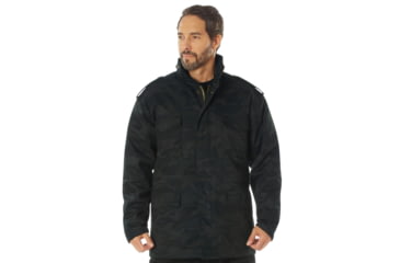 Image of Rothco Camo M-65 Field Jacket, L, Midnight Black Camo, 12072-MidnightBlackCamo-L