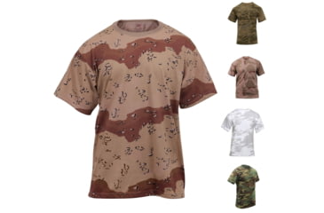 Image of Rothco Camo T-Shirts, 6-Color Desert Camo, Coyote Camo, Tri-Color Desert Camo, White Camo, Woodland Camo