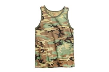 Image of Rothco Camo Tank Top, Woodland Camo, Small, 6702-WoodlandCamo-S