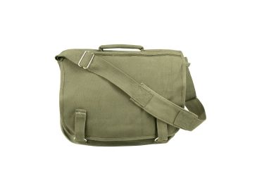 Image of Rothco Canvas European School Bag, Olive Drab, 8119-OliveDrab