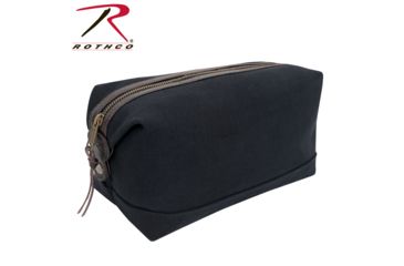 Image of Rothco Canvas &amp; Leather Travel Kit, Black, 9688-Black