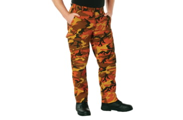 Image of Rothco Color Camo Tactical BDU Pants - Mens, Savage Orange Camo, Extra Small, 8865-SavageOrangeCamo-XS23-27Waist