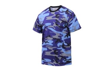 Image of Rothco Colored Camo T-Shirts, Electric Blue Camo, Small, 60173-ElectricBlueCamo-S