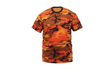 Image of Rothco Colored Camo T-Shirts, Savage Orange Camo, Small, 5997-SavageOrangeCamo-S