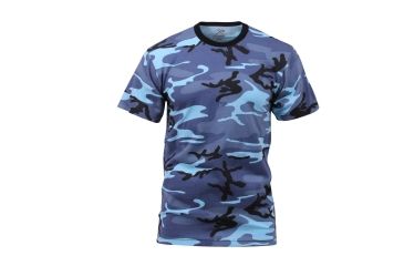 Image of Rothco Colored Camo T-Shirts, Sky Blue Camo, Small, 6788-SkyBlueCamo-S