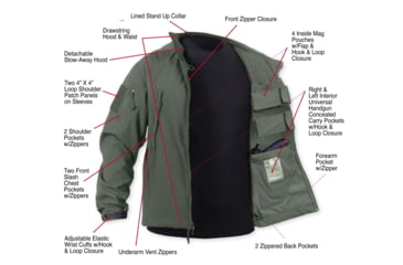 Image of Rothco Concealed Carry Soft Shell Jacket, Olive Drab, 3XL, 55587-OliveDrab-3XL
