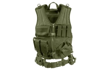 Image of Rothco Cross Draw MOLLE Tactical Vest, Olive Drab, Regular, 4591-OliveDrab-Regular