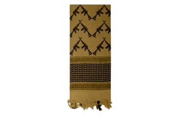 Image of Rothco Crossed Rifles Shemagh Tactical Scarf, Coyote Brown, 8737-CoyoteBrown