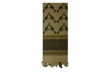 Image of Rothco Crossed Rifles Shemagh Tactical Scarf, Olive Drab, 8737-OliveDrab