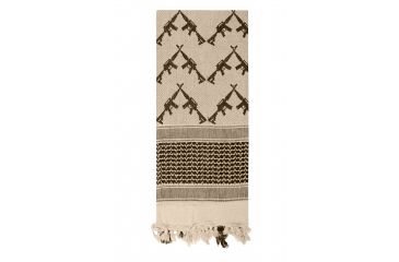 Image of Rothco Crossed Rifles Shemagh Tactical Scarf, Tan, 8737-Tan