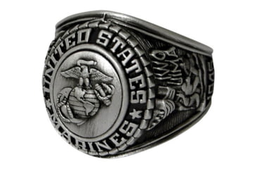 Image of Rothco Deluxe Silver Insignia Ring, Marines, Silver, 9, 842-968