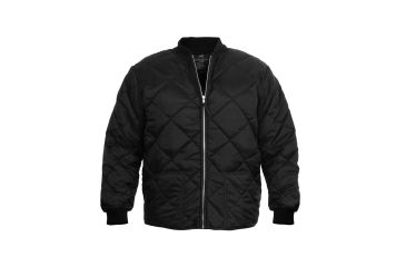 Image of Rothco Diamond Nylon Quilted Flight Jacket, Black, M, 7230-Black-M