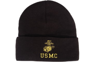 Image of Rothco Embroidered USMC Watch Cap, Gold Eagle, Globe, &amp; Anchor Insignia, One Size, 53270