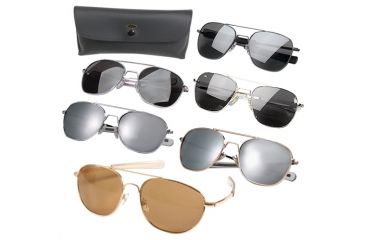 Image of Rothco G.I. Type Aviator Sunglasses, Gold / Smoke, 55, 10604-GoldSmoke-52MM