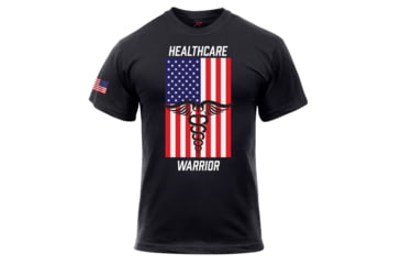 Image of Rothco Healthcare Warrior US Flag T-Shirt - Mens, Black, Large, 1937-L