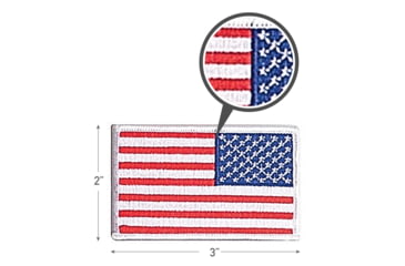 Image of Rothco Iron On / Sew On Embroidered US Flag Patch, Red White Blue with White Border, 12777-RedWhiteBluewithWhiteBorder-Reverse