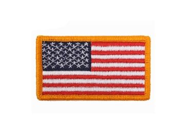 Image of Rothco Iron On / Sew On Embroidered US Flag Patch, Red White Blue with Yellow Border, 1777-RedWhiteBluewithYellowBorder-Normal
