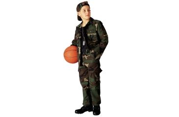 Image of Rothco Kids Woodland Camo BDU Shirt, Woodland Camo, 2, 66102-WoodlandCamo-2