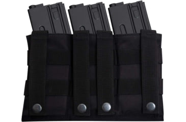 Image of Rothco Lightweight 3Mag Elastic Retention Pouch, Black, One Size, 5956-Black-OneSize