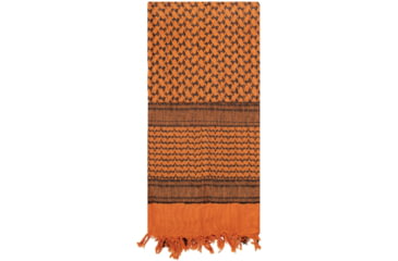 Image of Rothco Lightweight Shemagh Tactical Keffiyeh Scarf, Black/Orange, 4537-BlackOrange
