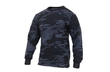 Image of Rothco Long Sleeve Colored Camo T-Shirt, XL, Midnight Blue Camo, 3637-MidnightBlueCamo-XL