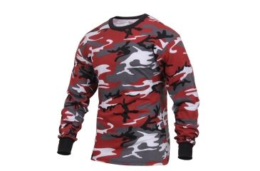 Image of Rothco Long Sleeve Colored Camo T-Shirt, Red Camo, Small, 3173-RedCamo-S