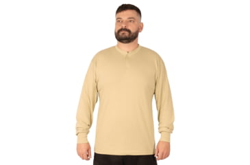 Image of Rothco Long Sleeve Henley T-Shirt - Men's, Desert Sand, Extra Large, 21035-DesertSand-XL