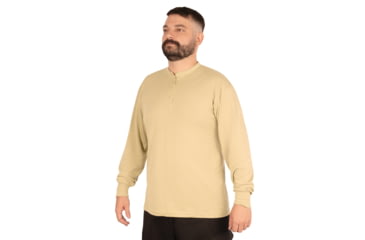 Image of Rothco Long Sleeve Henley T-Shirt - Mens, Desert Sand, Extra Large, 21035-DesertSand-XL