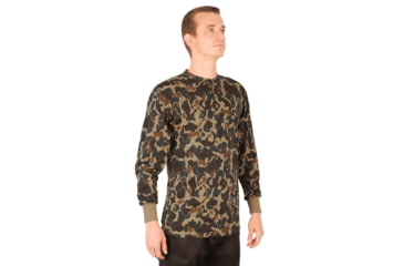 Image of Rothco Long Sleeve Henley T-Shirt - Mens, Fred Bear Camo, Small, 21050-FredBearCamo-S