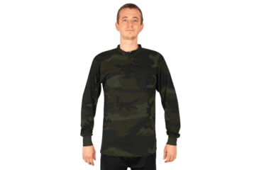 Image of Rothco Long Sleeve Henley T-Shirt - Mens, Midnight Woodland Camo, Extra Large, 21045-MidnightWoodlandCamo-XL