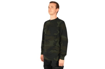Image of Rothco Long Sleeve Henley T-Shirt - Men's, Midnight Woodland Camo, Extra Large, 21045-WoodlandCamo-XL