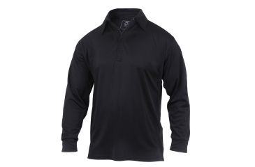 Image of Rothco Long Sleeve Tactical Performance Polo, Black, Small, 3932-Black-S