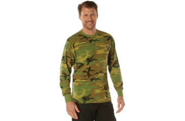 Image of Rothco Long Sleeve Vintage T-Shirt - Mens, Woodland Camo, Small, 3733-S