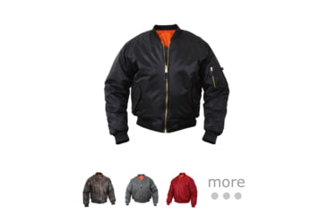 Image of Rothco MA-1 Flight Jacket, Black, Coyote Brown, Gun Metal Grey, Gunmetal Grey, Maroon, Navy Blue